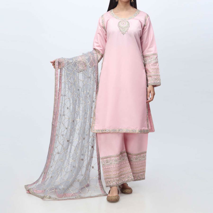 3PC- Embellished Khadi Net Suit PF3005