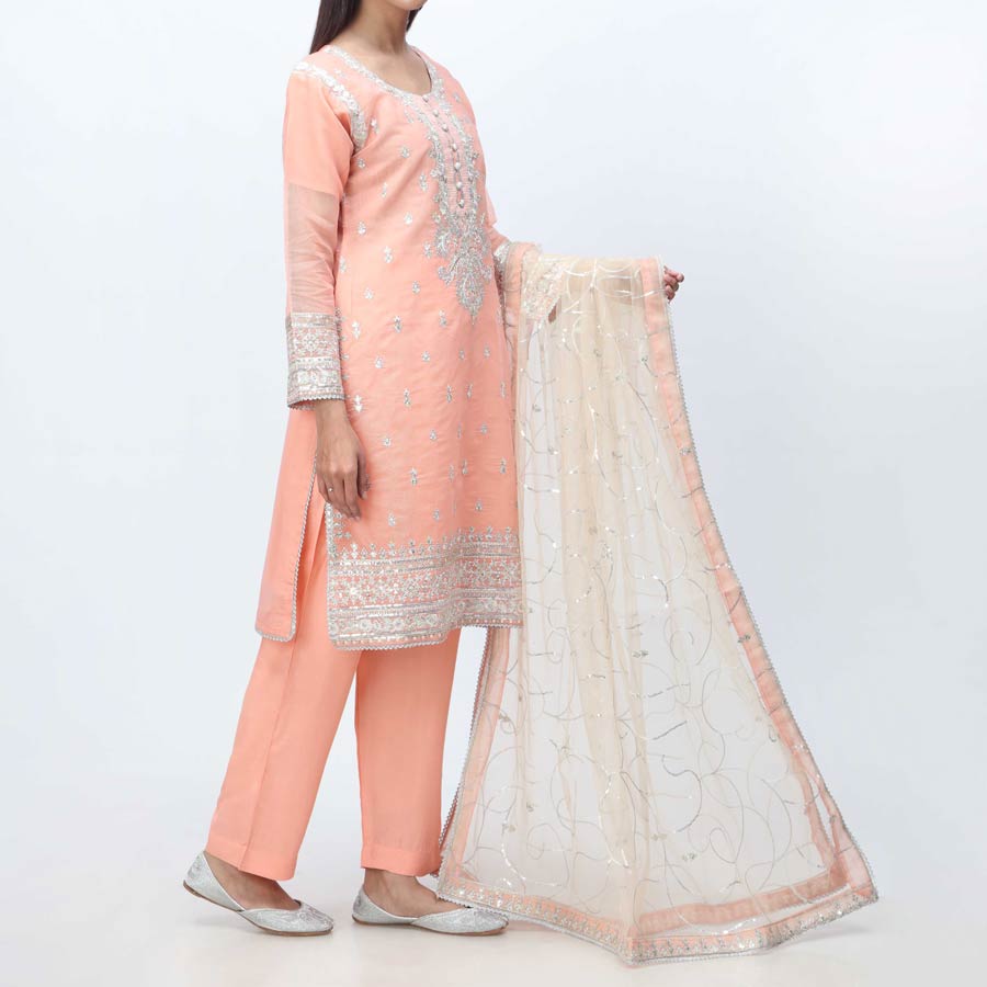 3PC- Embellished Organza Suit PF3006