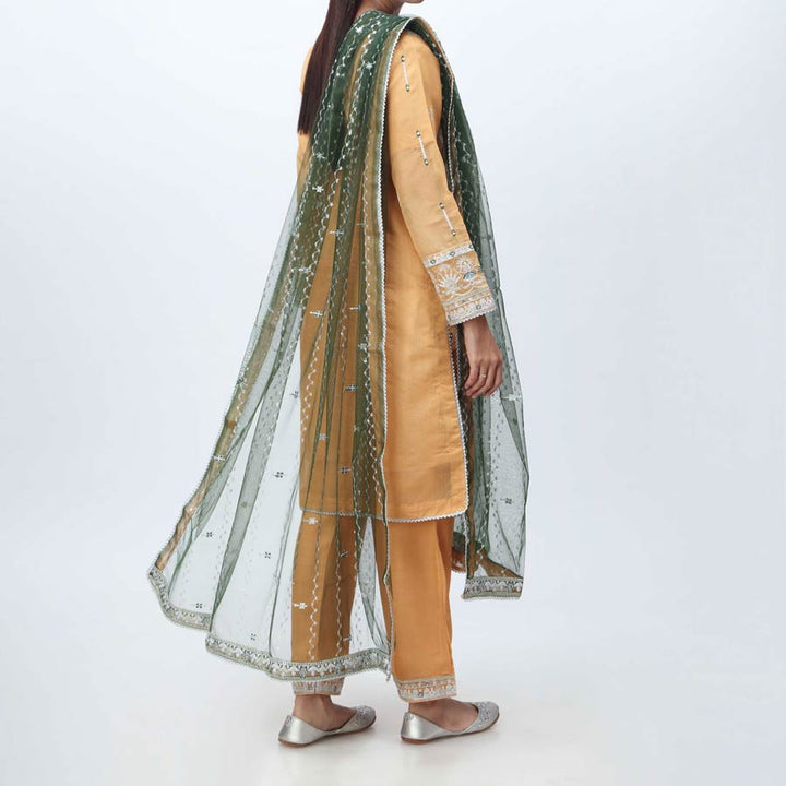 3PC- Embellished Organza Suit PF3009