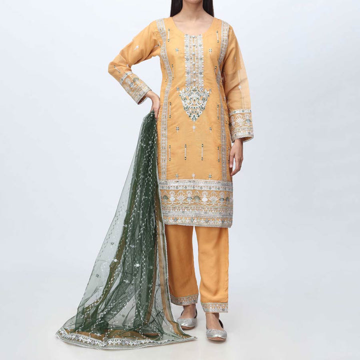 3PC- Embellished Organza Suit PF3009