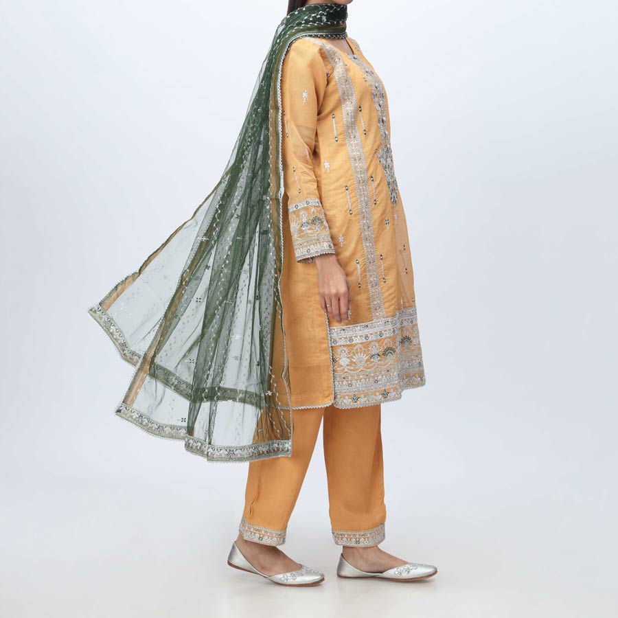 3PC- Embellished Organza Suit PF3009