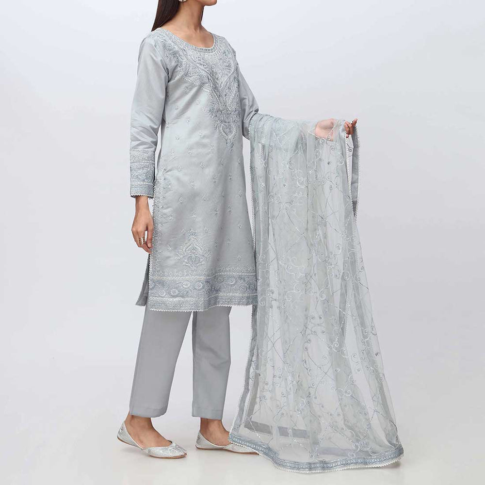 3PC- Embellished Khadi Net Suit PF3010