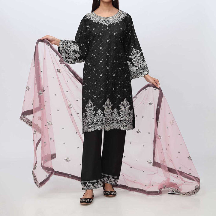 3PC- Embellished Khadi Net Suit PF3017