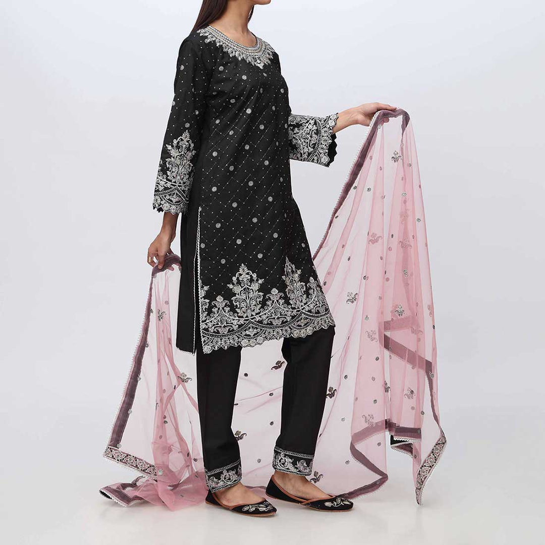 3PC- Embellished Khadi Net Suit PF3017