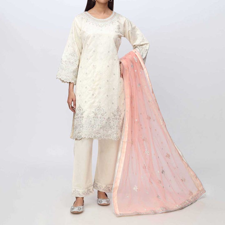 3PC- Embellished Khadi Net Suit PF3017