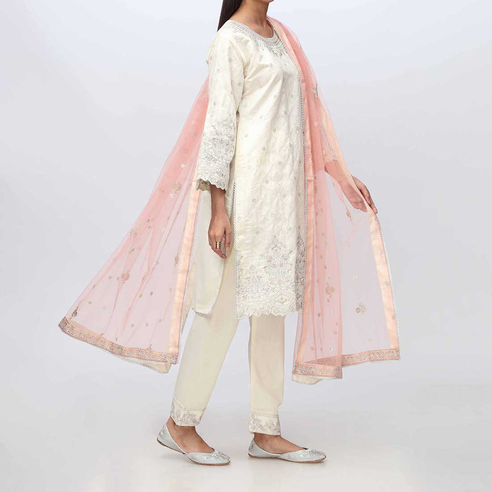 3PC- Embellished Khadi Net Suit PF3017