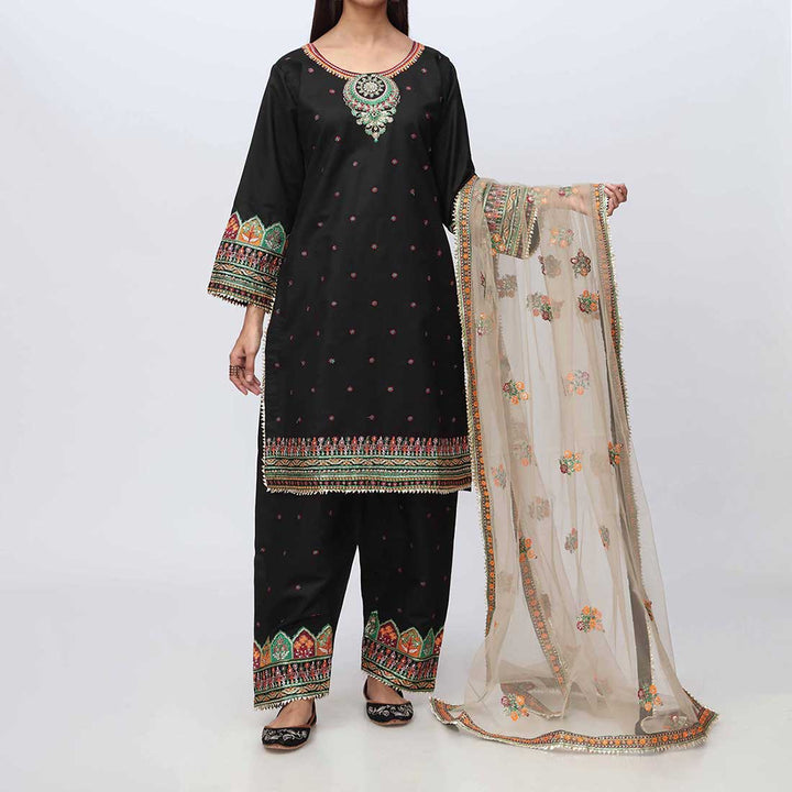 3PC- Embellished Khadi Net Suit PF3018