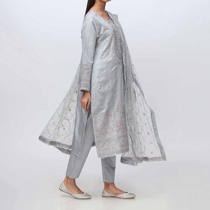 3PC- Embellished Khadi Net Suit PF3019