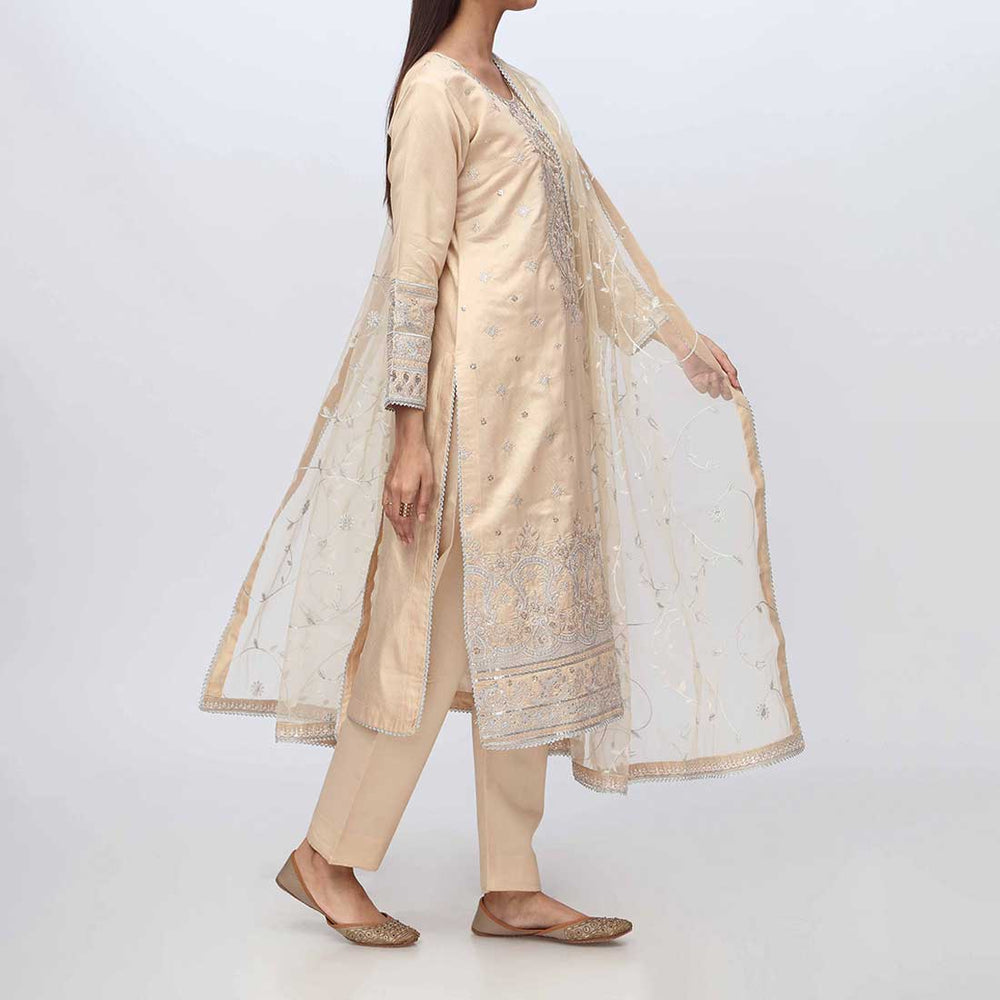 3PC- Embellished Khadi Net Suit PF3019