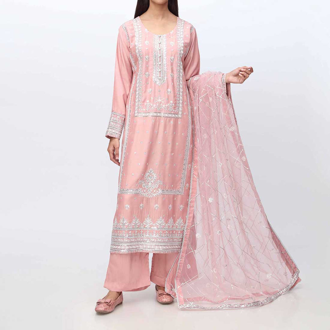 3PC- Embellished Viscose Suit PF3020