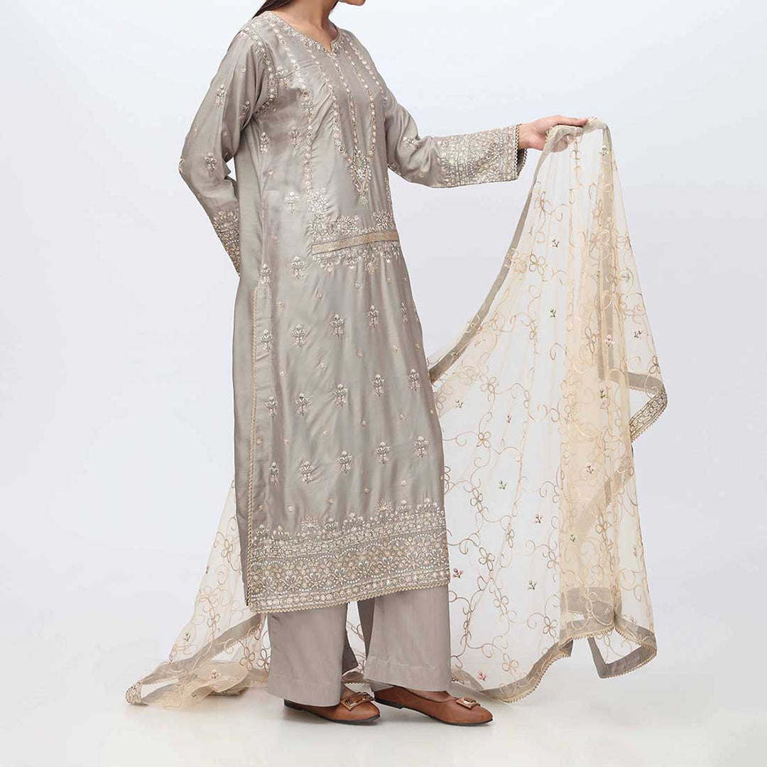 3PC- Embellished Viscose Suit PF3021