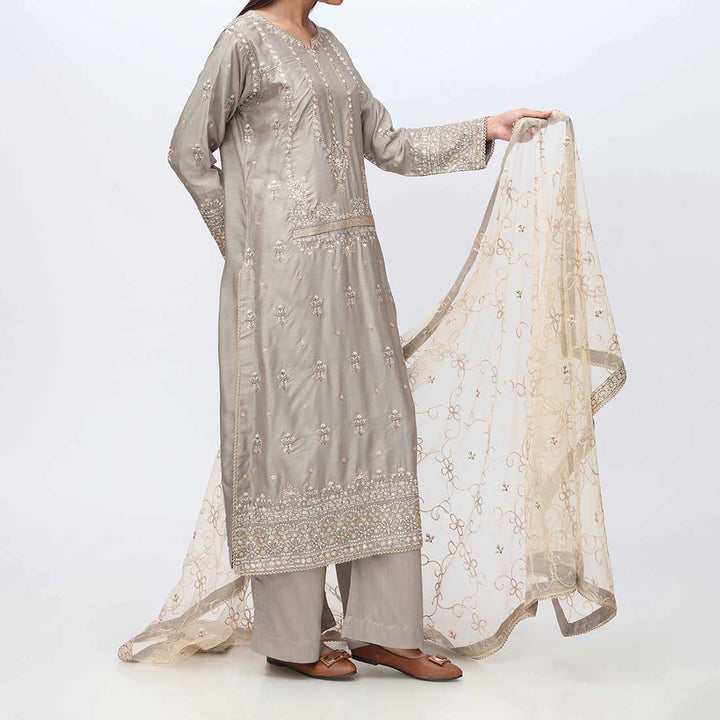 3PC- Embellished Viscose Suit PF3021