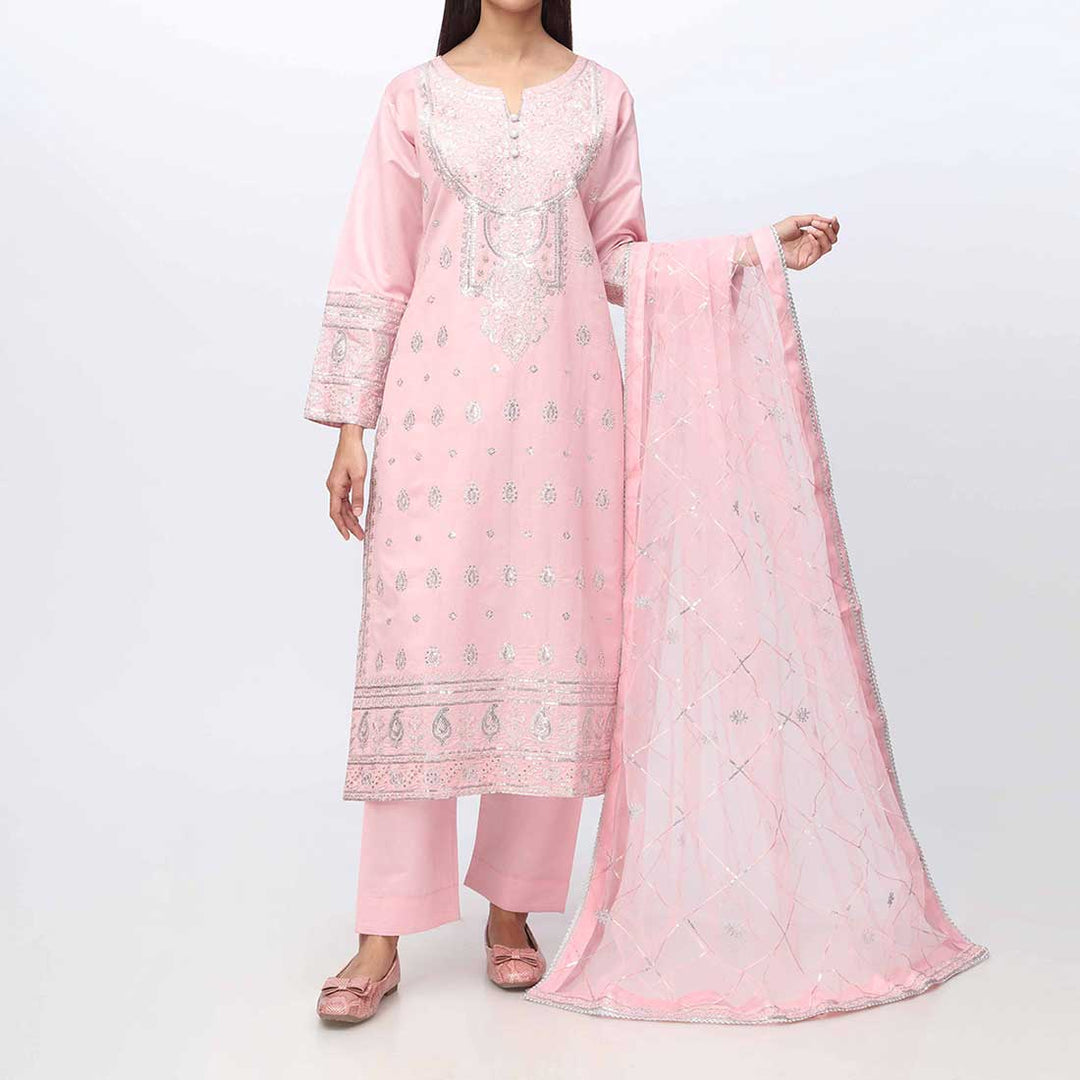 3PC- Embellished Khadi Net Suit PF3024