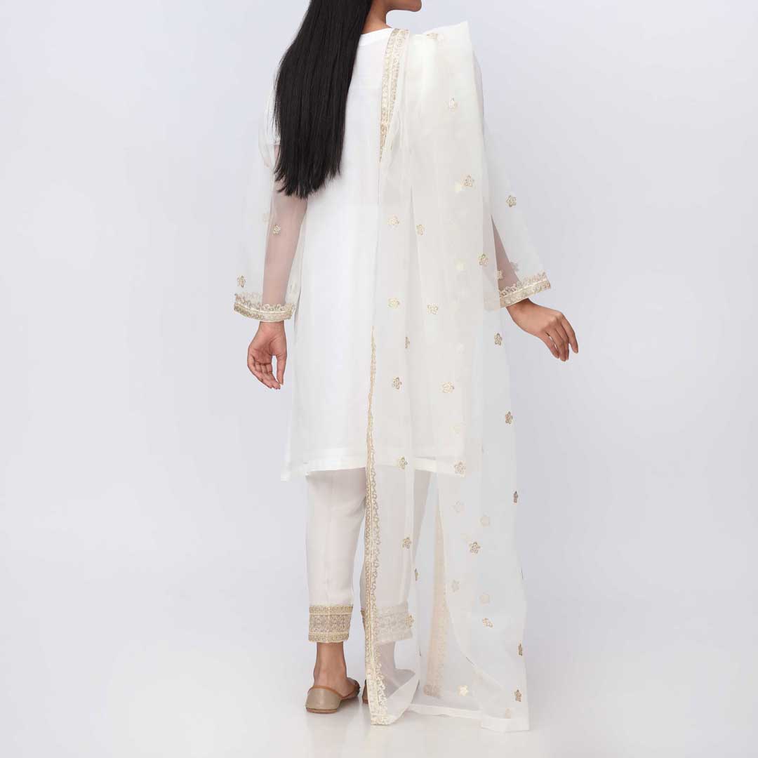3PC- Embellished Organza Suit PF3033