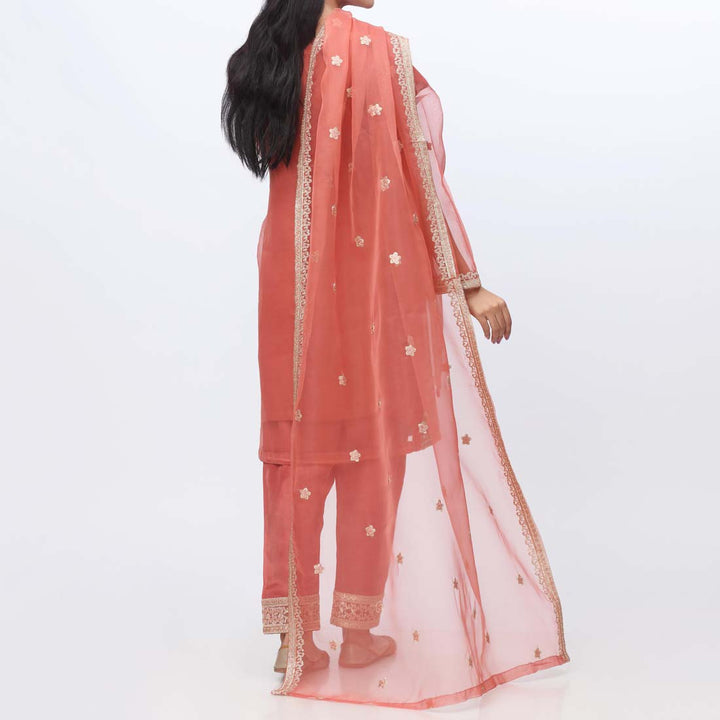 3PC- Embellished Organza Suit PF3033