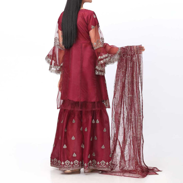 3PC- Embellished Organza Suit PF3039