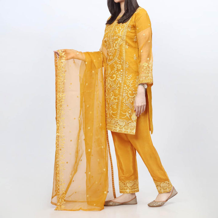3PC- Embellished Organza Suit PF3042