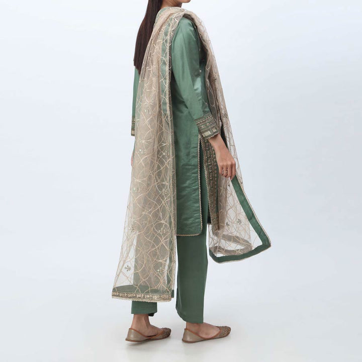 3PC- Embellished  Khadi Net Suit PF3050