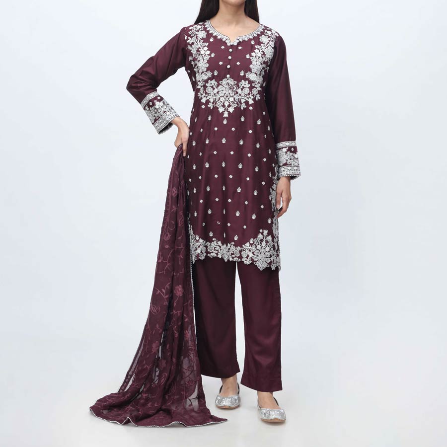 3PC- Embellished Viscose Suit PF3061