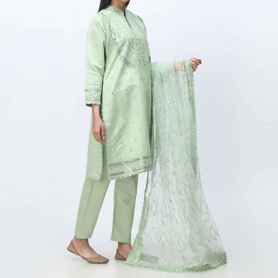 3PC- Embellished  Khadi Net Suit PF3068
