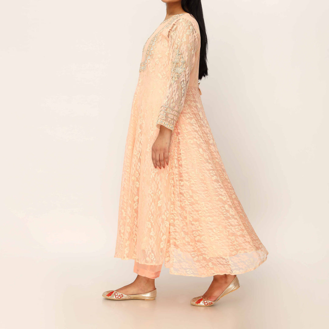 2PC- Floral Lace Net Suit PF3083
