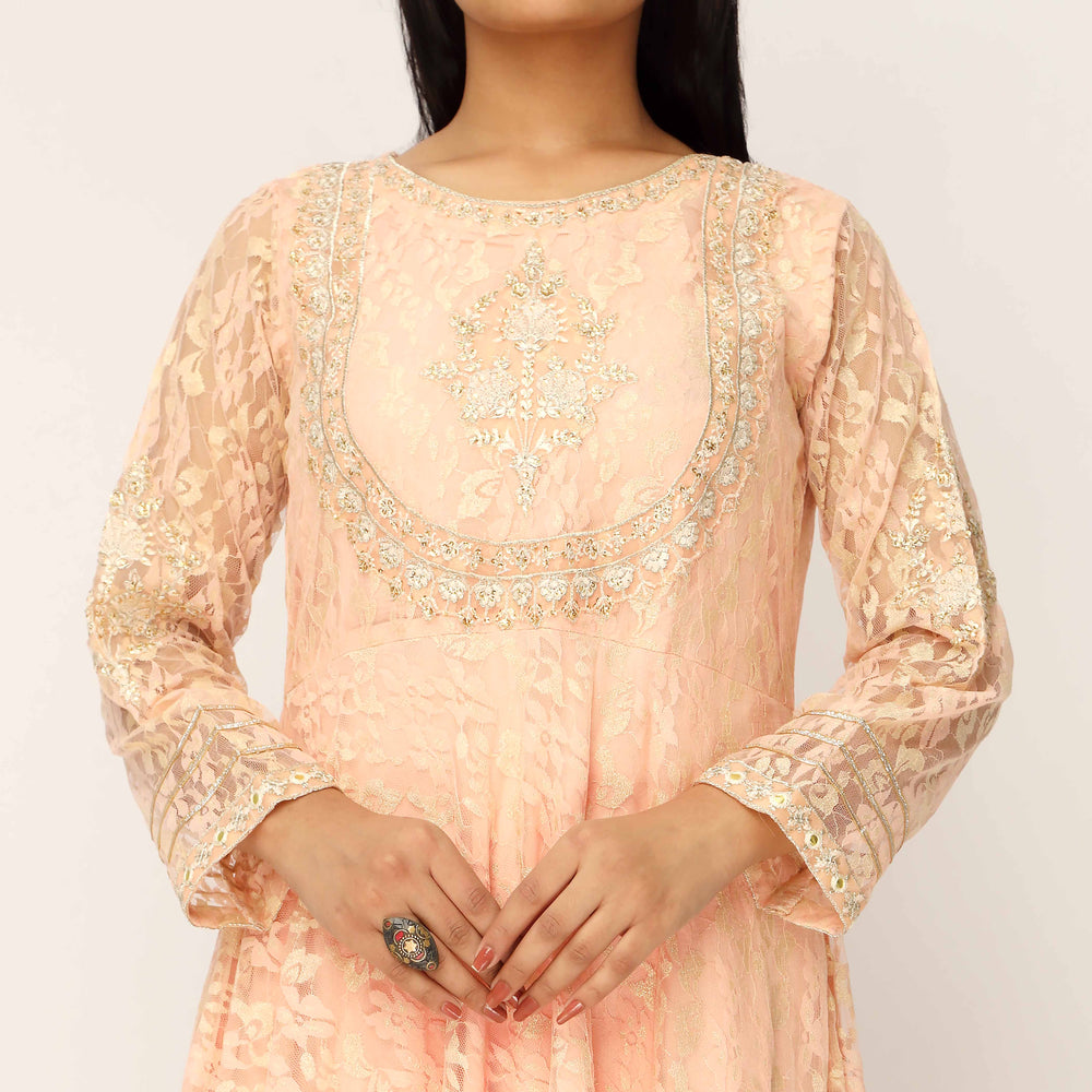 2PC- Floral Lace Net Suit PF3083