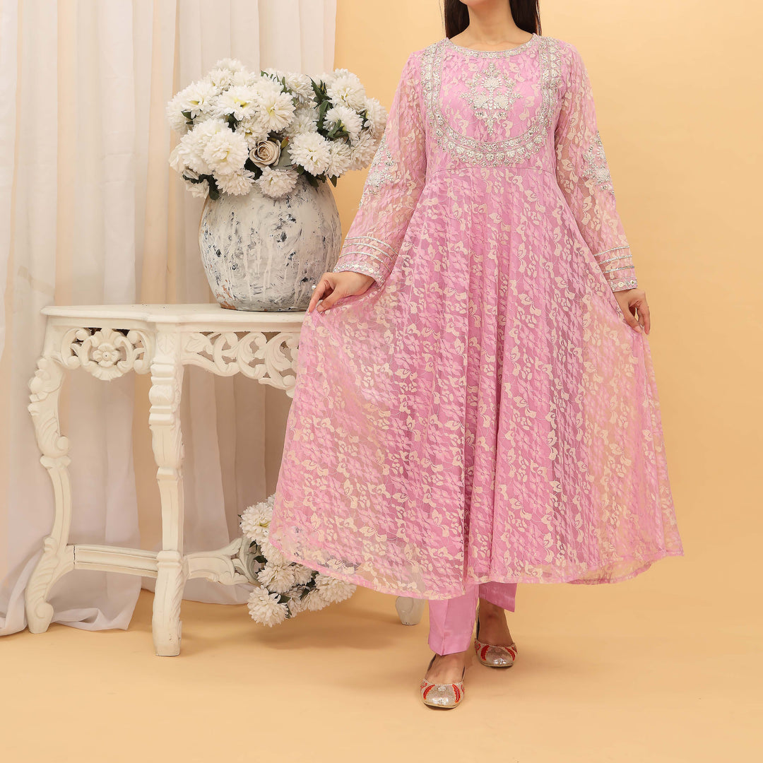 2PC- Lace Net Embroiderd Suit PF3083