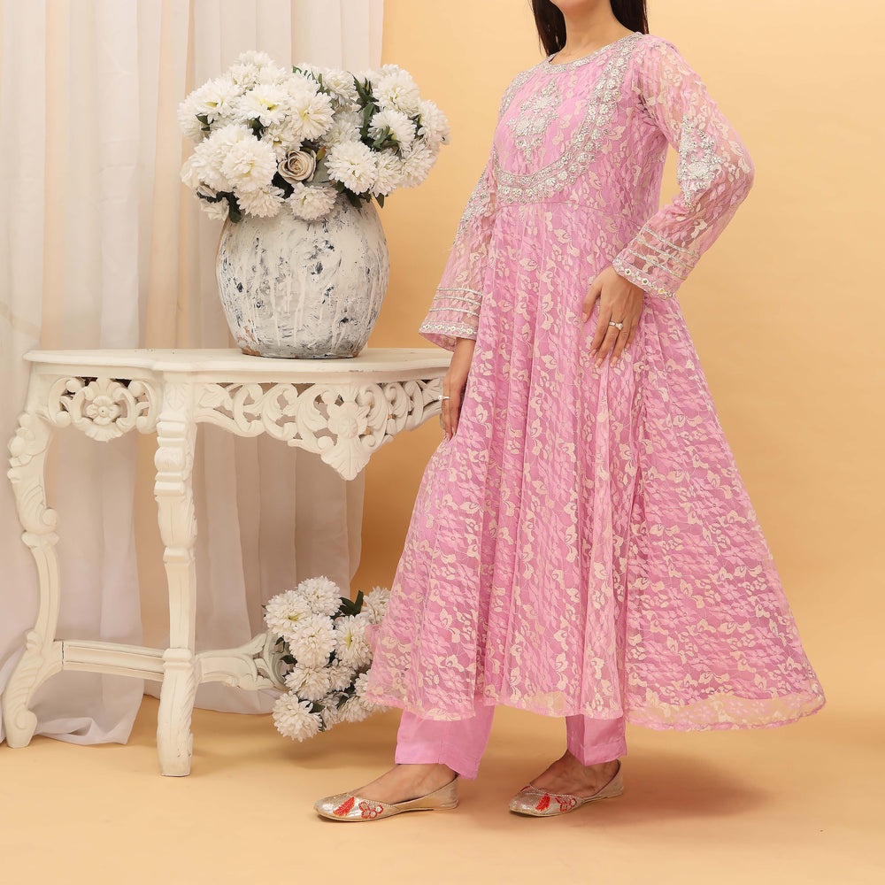 2PC- Lace Net Embroiderd Suit PF3083