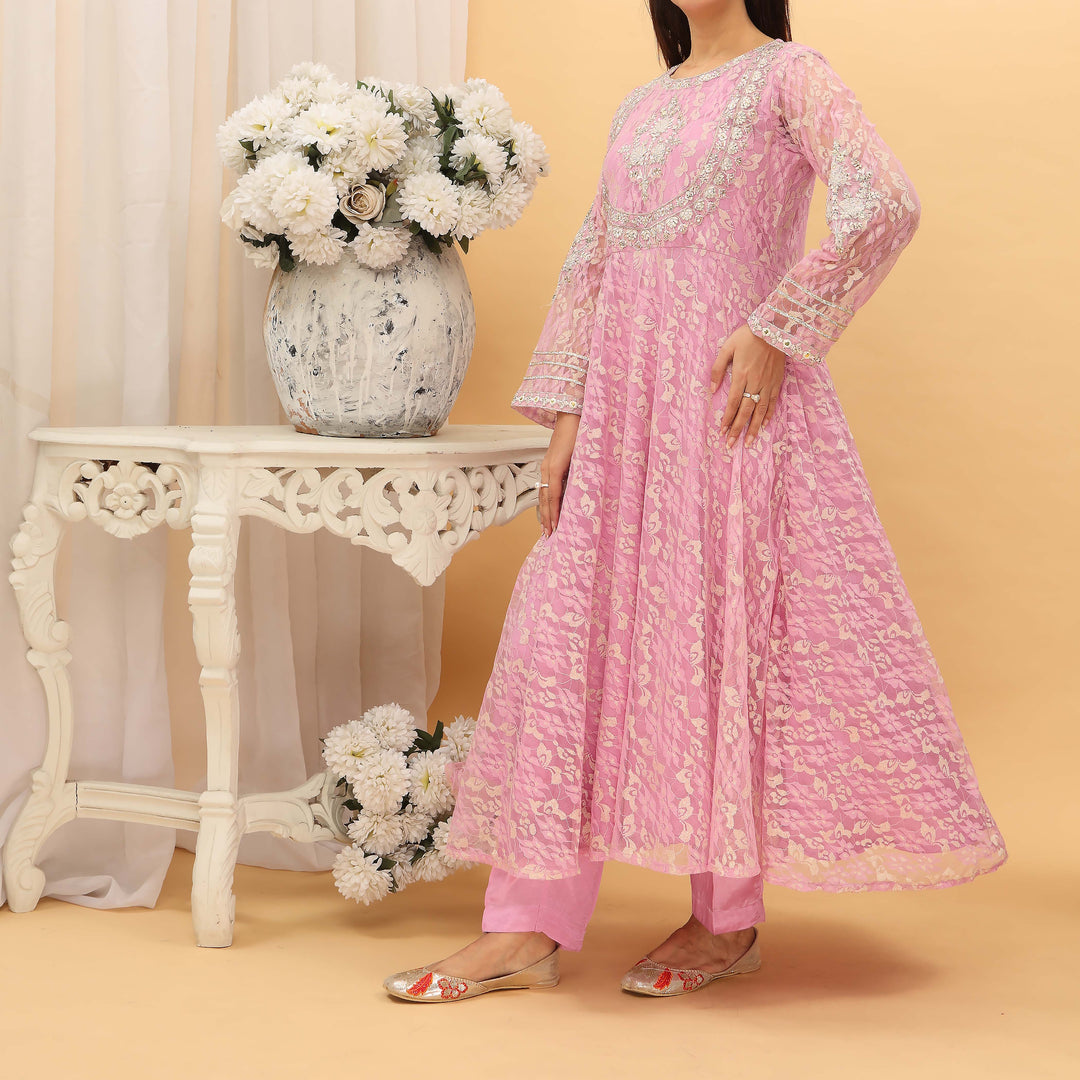 2PC- Lace Net Embroiderd Suit PF3083
