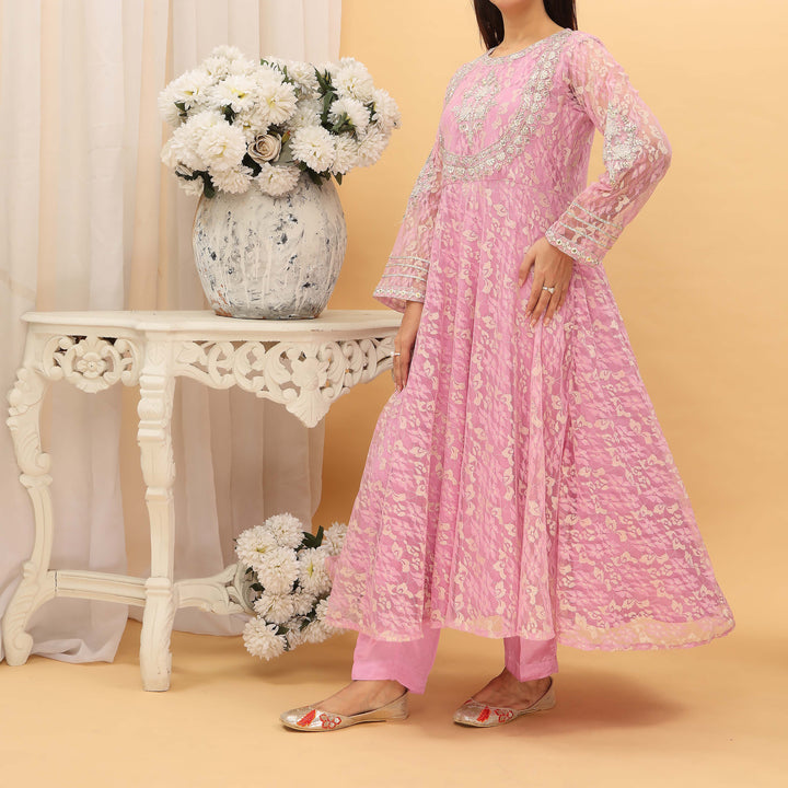2PC- Lace Net Embroiderd Suit PF3083