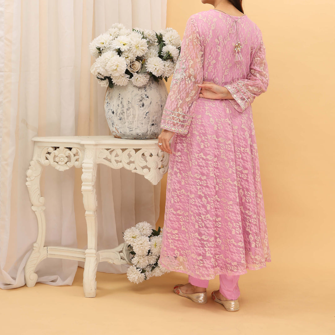 2PC- Lace Net Embroiderd Suit PF3083