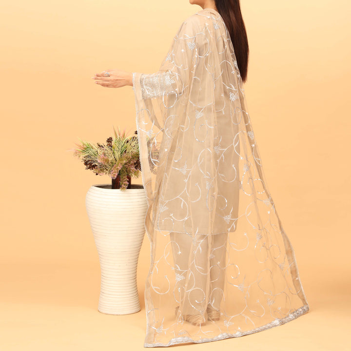 3PC Khaddi Net Embellished Suit PF4017