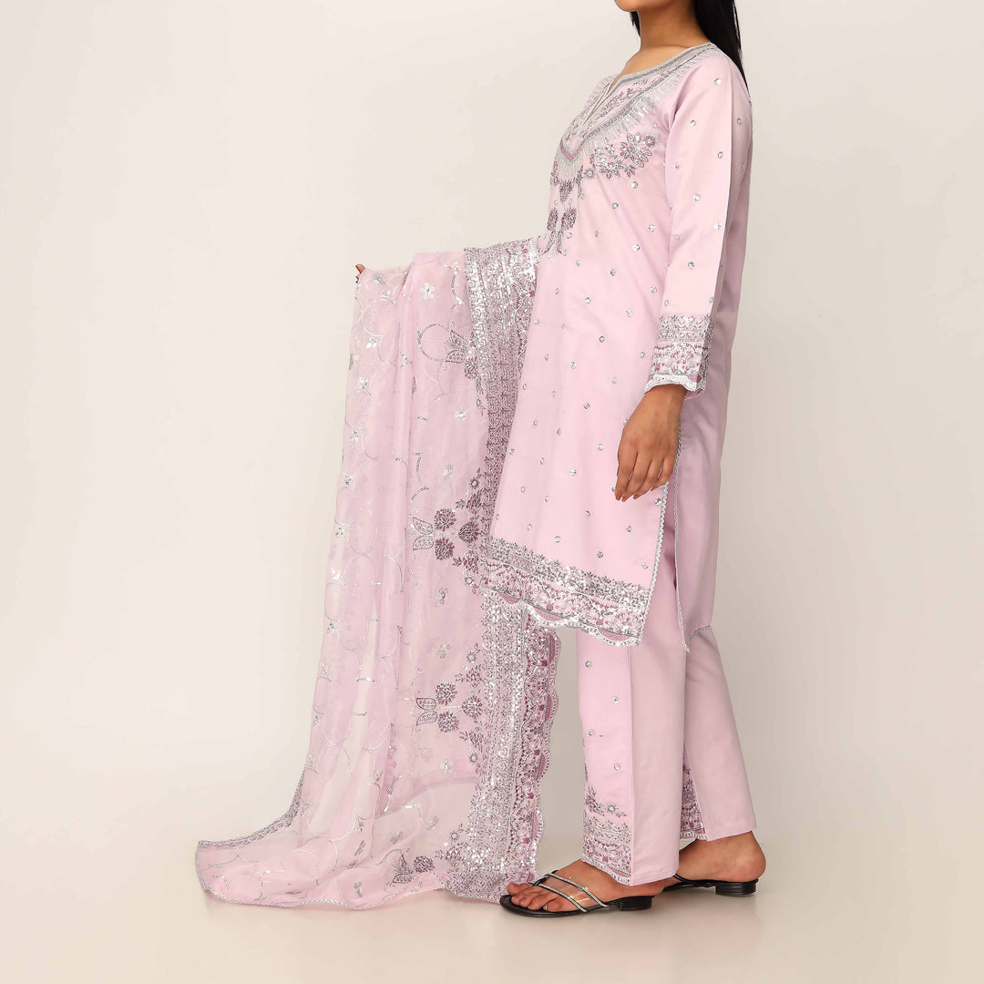 3PC- Khaddi Net Embellished Suit PF5016