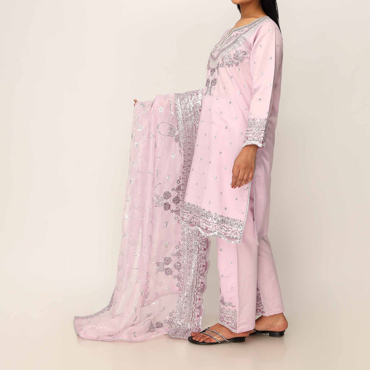 3PC- Khaddi Net Embellished Suit PF5016