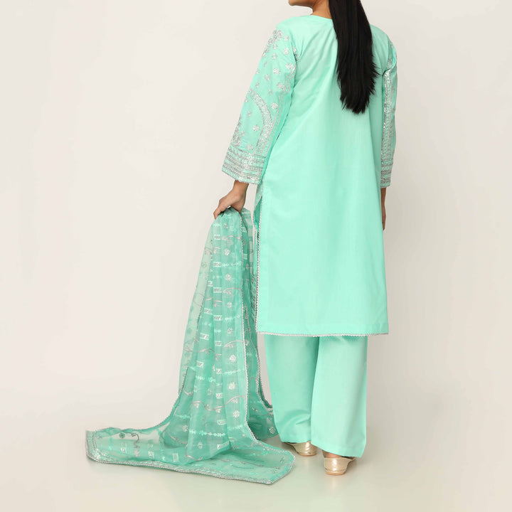 3PC- Khaddi Net Embellished Suit PF5042