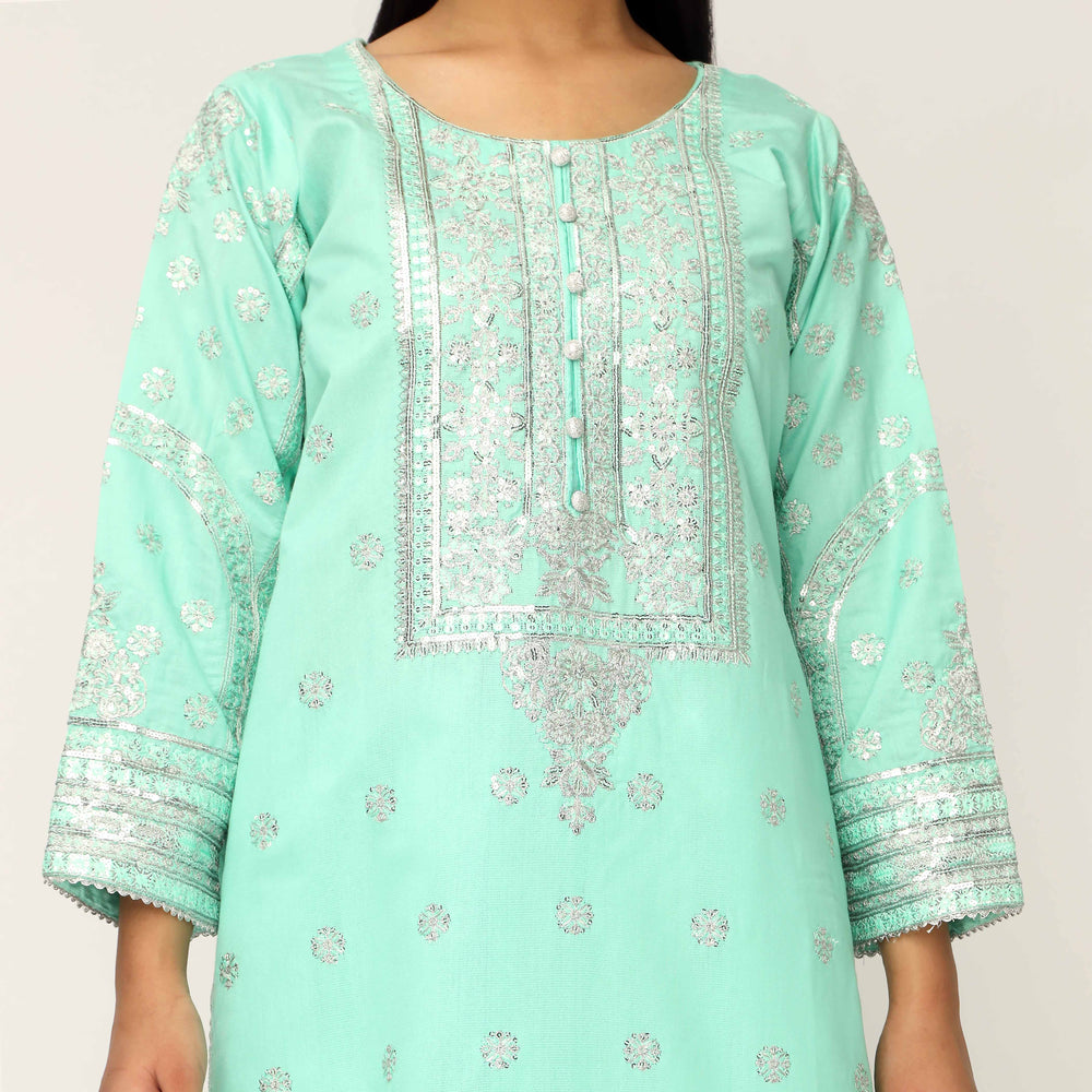 3PC- Khaddi Net Embellished Suit PF5042