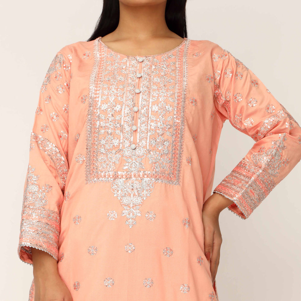 3PC- Khaddi Net Embellished Suit PF5043