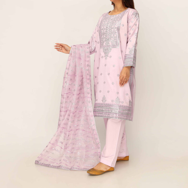 3PC- Khaddi Net Embellished Suit PF5044
