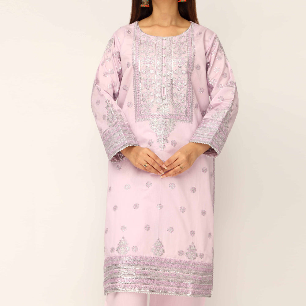 3PC- Khaddi Net Embellished Suit PF5044