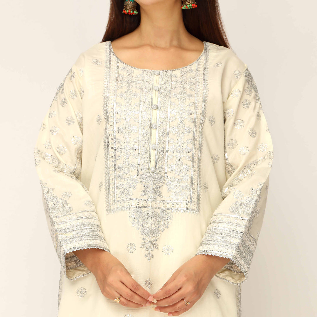 3PC- Khaddi Net Embellished Suit PF5045