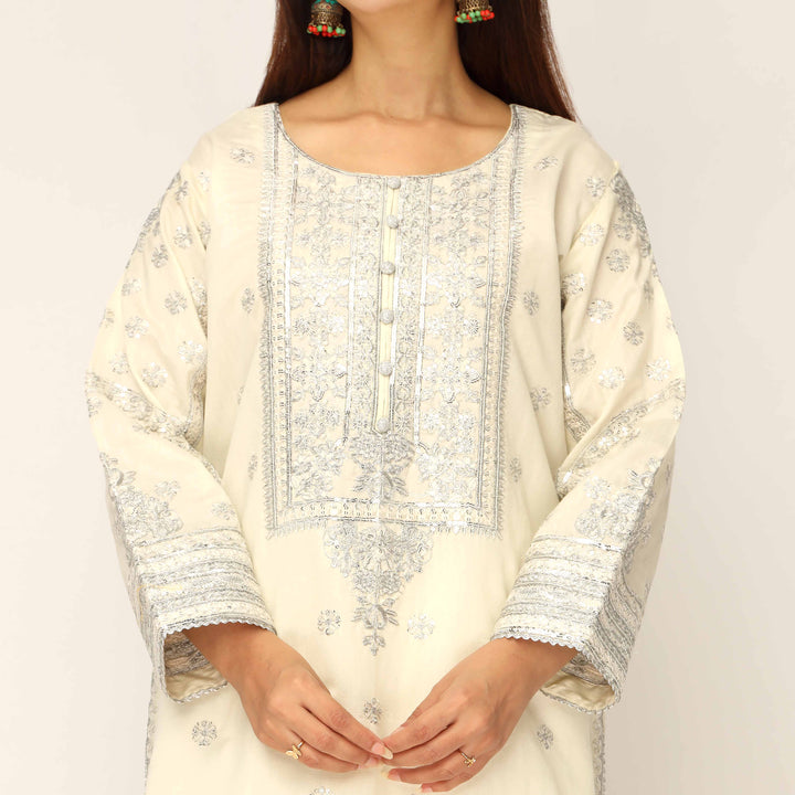 3PC- Khaddi Net Embellished Suit PF5045