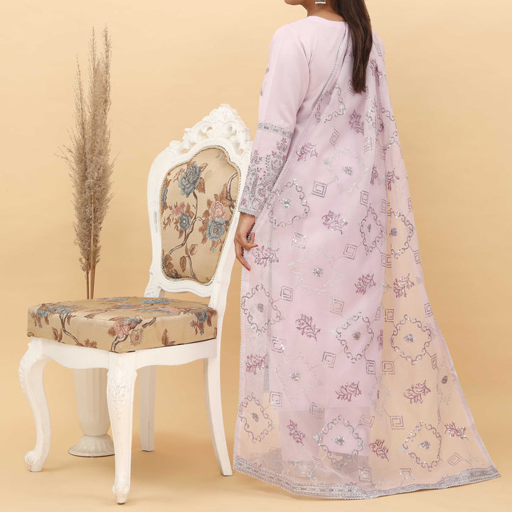 3PC- Embroidered Khadi Net Suit PF5074