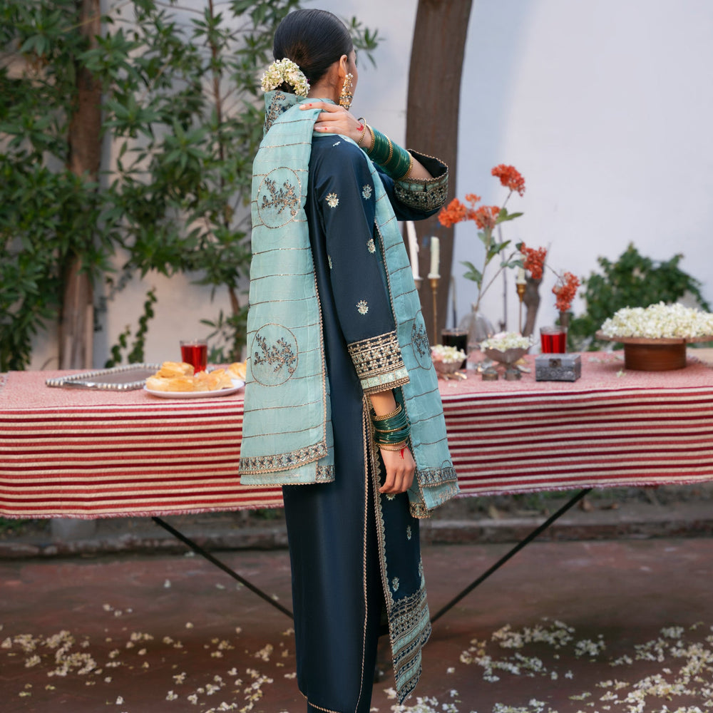 3PC- Embroiderd Khadi Net Suit PF5098