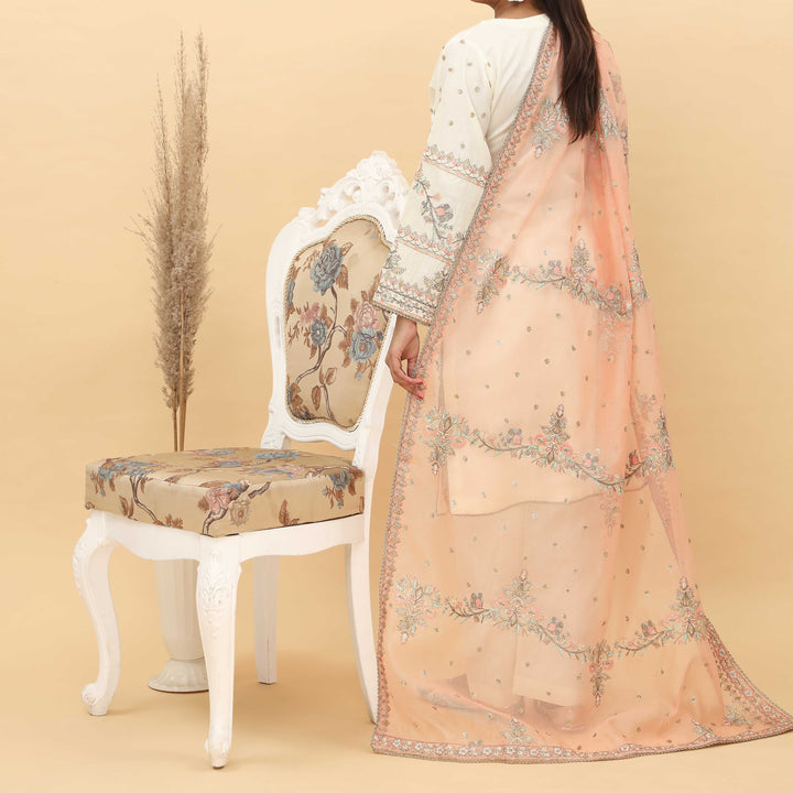 3PC- Embroidered Khadi Net Suit PF5125