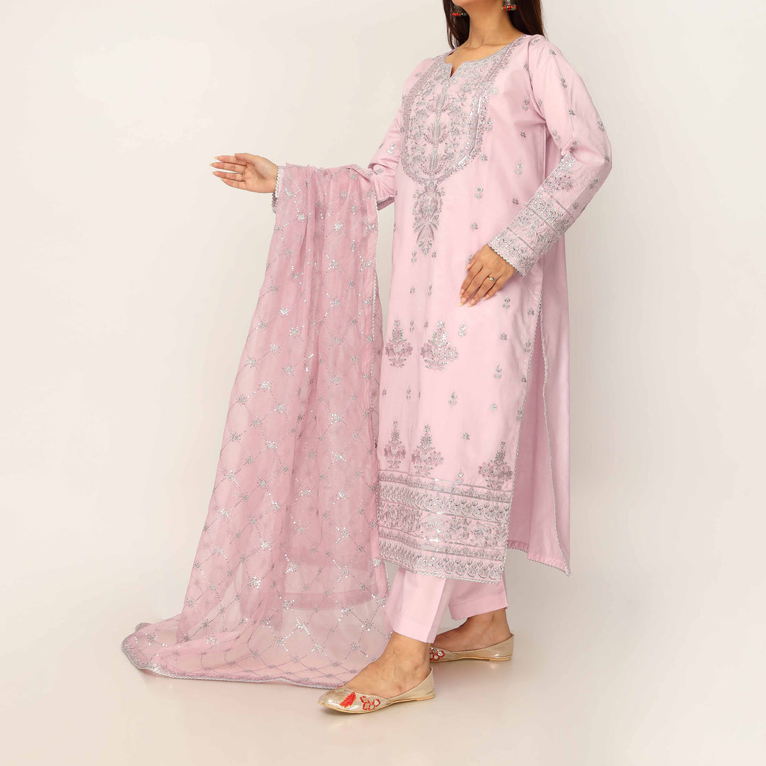 3PC- Khaddi Net Embellished Suit PF5132