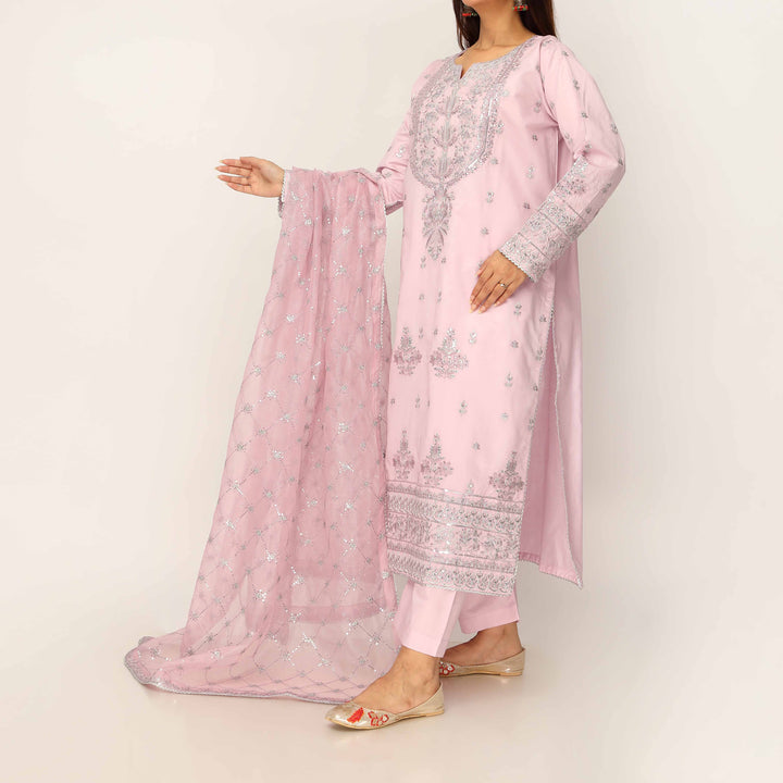 3PC- Khaddi Net Embellished Suit PF5132