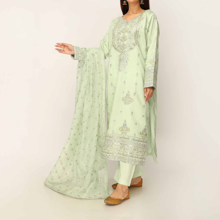 3PC- Khaddi Net Embellished Suit PF5133