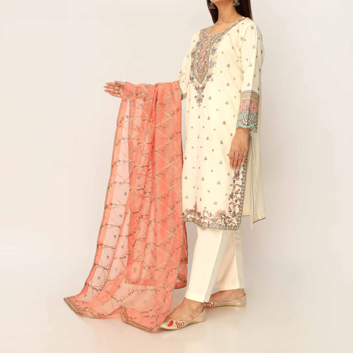 3PC- Khaddi Net Embellished Suit PF5135