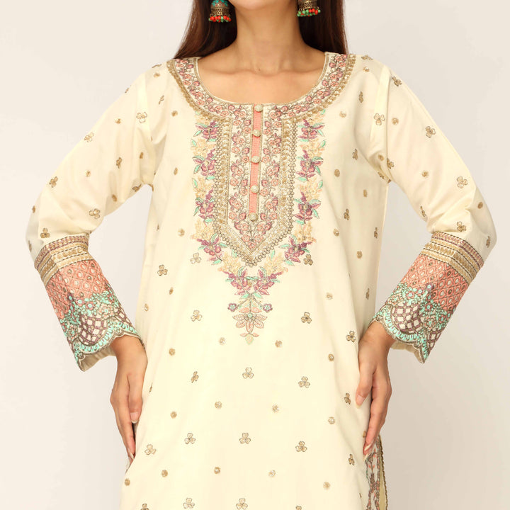 3PC- Khaddi Net Embellished Suit PF5135