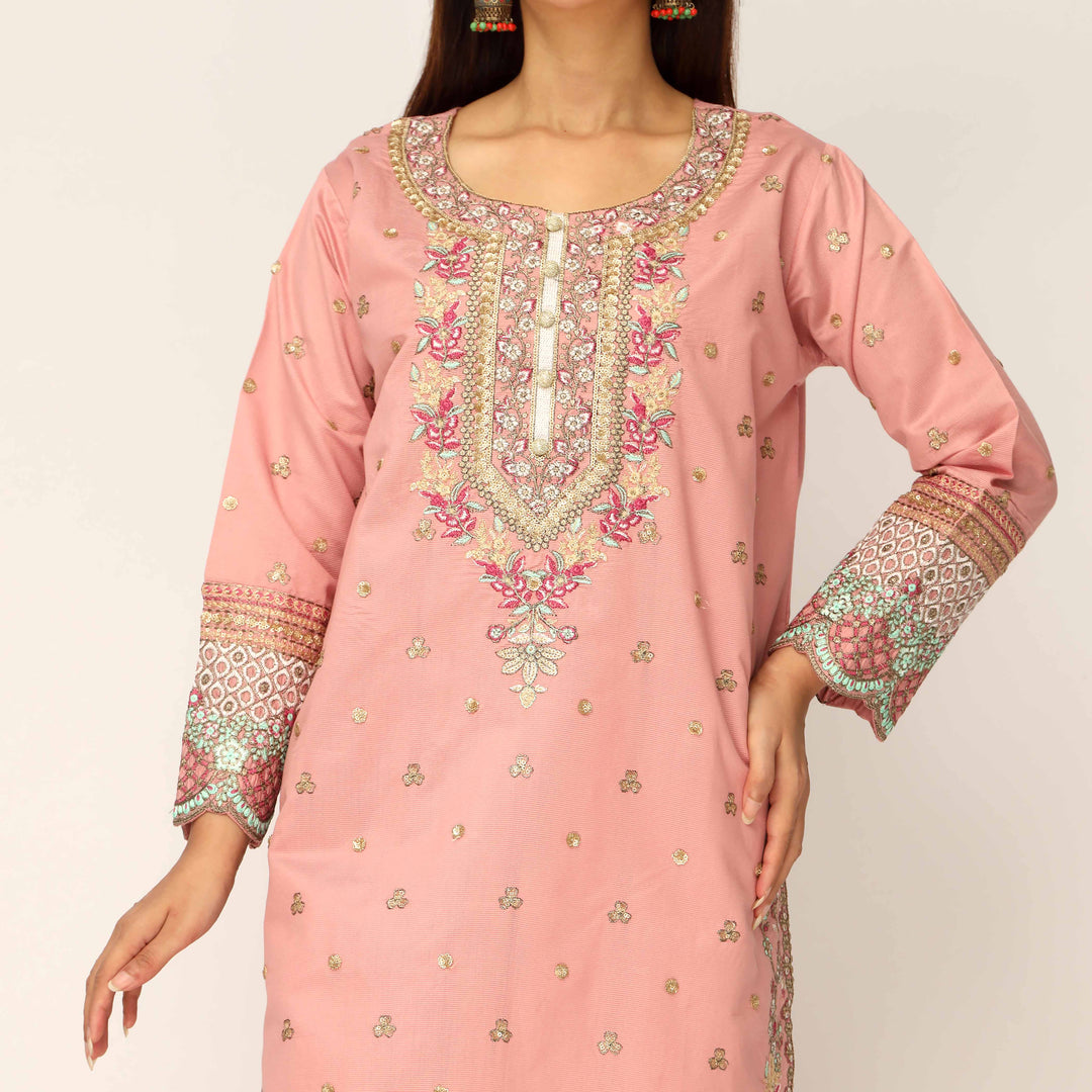 3PC- Khaddi Net Embellished Suit PF5136